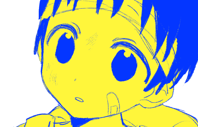 pote5252's tweet photo. 青色の線画に黄色でベタ塗りすると絵が上手い人みたいになる https://t.co/NkZOQsqXky