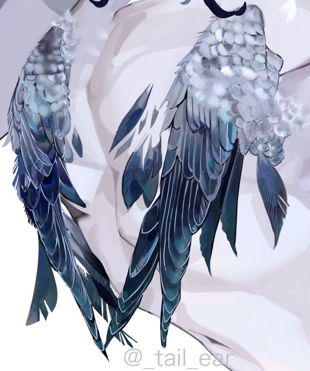 _tail_ear's tweet photo. 頑張って塗ったけどボツになって使わなかった羽見て https://t.co/Cvc3A8CxEi