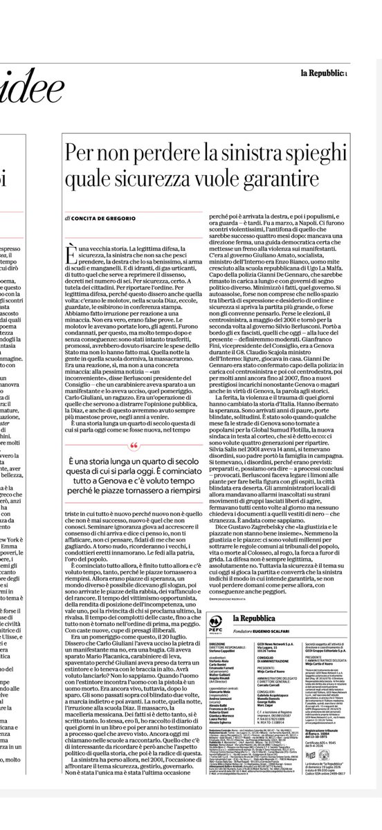 concitadeg's tweet photo. La giustizia e le piazze, Genova 25 anni dopo. Oggi su @REPUBBLlCA_lT https://t.co/rPPShrkum0