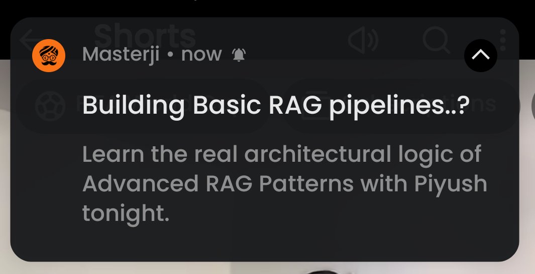 arushkumardev's tweet photo. Moment I saw this notification on my phone, my excitement went to the next level. 

Nothing feels more important than this today.

Time to learn Advanced RAG Patterns with @piyushgarg_dev. 🔥

#GenAI #RAG #chaicode https://t.co/ePHxeUlFA1