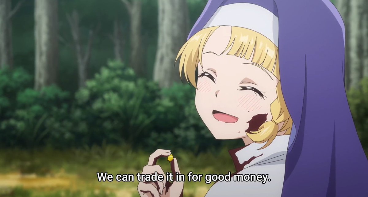 LeJamesAu's tweet photo. I......I wasn't expecting even this clergywoman to be down with snuffing out some bandits too🫨
I love it!😈
She even took the bandits gold tooth 😭
Ellie has a new sister in arms now!😂⛪️
#ALividLadysGuideToGettingEven #anime https://t.co/rpaGfXdvra