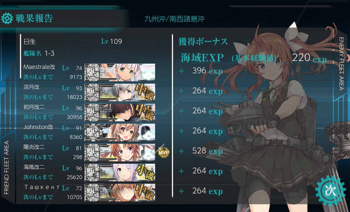 hinase_hoshi's tweet photo. 久々に艦これ
E1甲クリア～ https://t.co/7NcMrmoei4