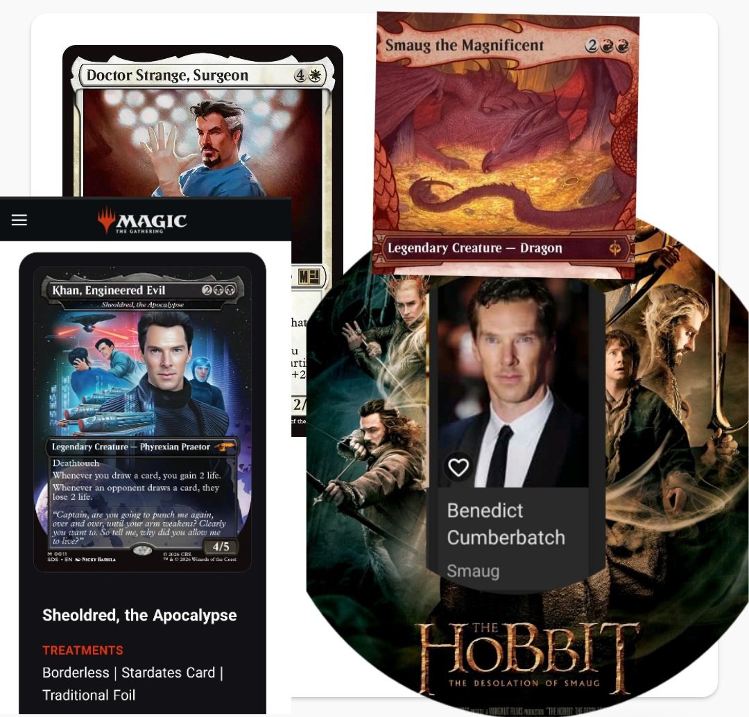 NeilAnt95388702's tweet photo. @BDEgameowners I like the Animorph reference. Wish they had just found a human to reprint. They fight the secondary market the wrong way. Cumberpatch is a true planeswalker now https://t.co/0zzllVIKV9