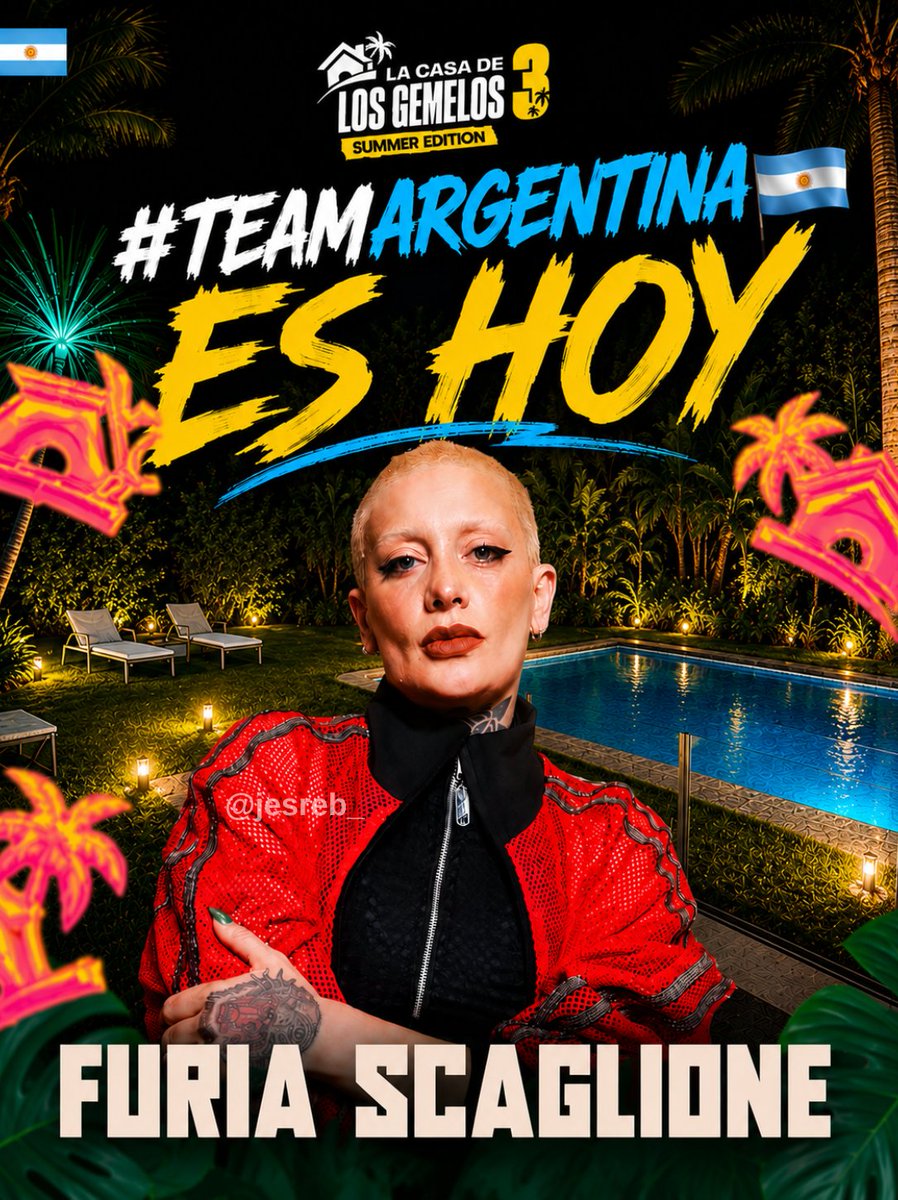 jesreb_'s tweet photo. 🇦🇷🔥 ¡Llegó el día!

Furia Scaglione entra a La Casa de los Gemelos 3 para representar a Argentina con el #TeamArgentina 💙🤍💙

¡Vamos con toda la fuerza, Furia!⚡

▶️17.30hs por Youtube Zona Gemelos
https://t.co/KFCis7xgkP

#FuriaEnLCDLG3 #CasaGemelos3 https://t.co/5SEspOlEy2
