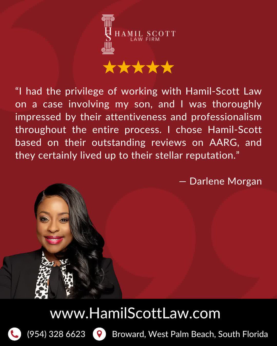hamilscottlaw's tweet photo. What Our Clients Are Saying...
VIEW ALL TESTIMONIALS... https://t.co/DEztcQrzYg

#HamilScottLaw #SouthFloridaLawyer #BrowardCountyAttorney #LegalDefense #ProtectYourRights https://t.co/80cgRkqrZU