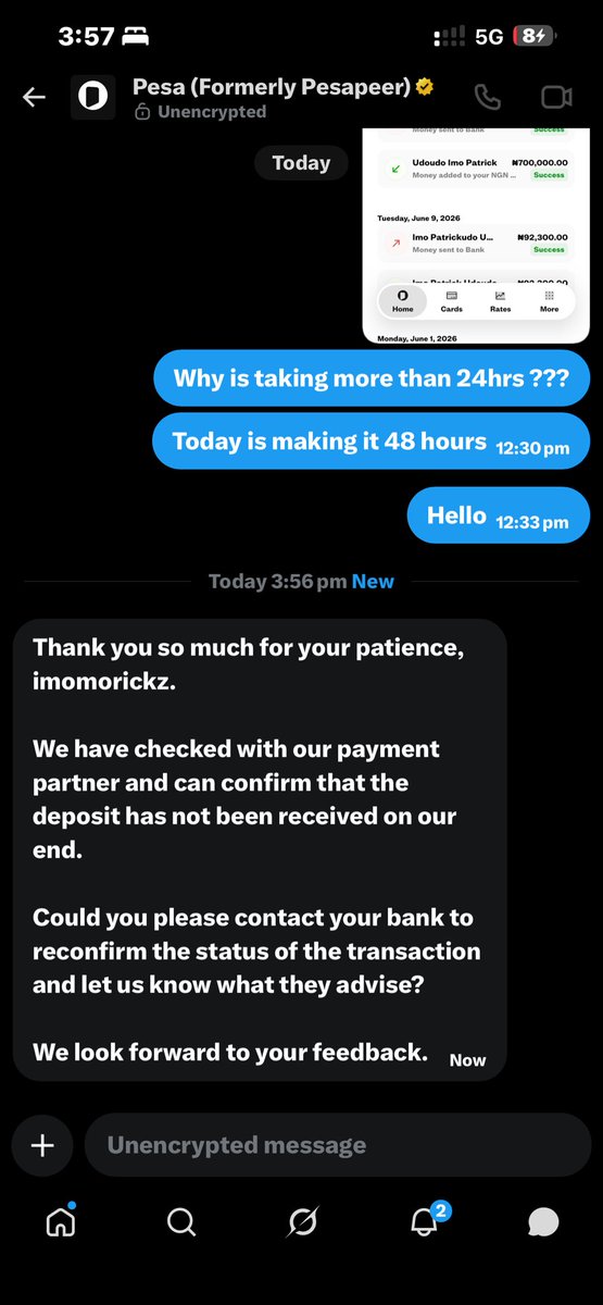 ImoMorickz's tweet photo. A lot of thing of things can go wrong when two banking platforms claim they haven’t seen your money. This is how cash disappears from people’s account. @joinpesa @gtbank_help @gtbank REFUND MY MONEY https://t.co/RDFeuefmVU