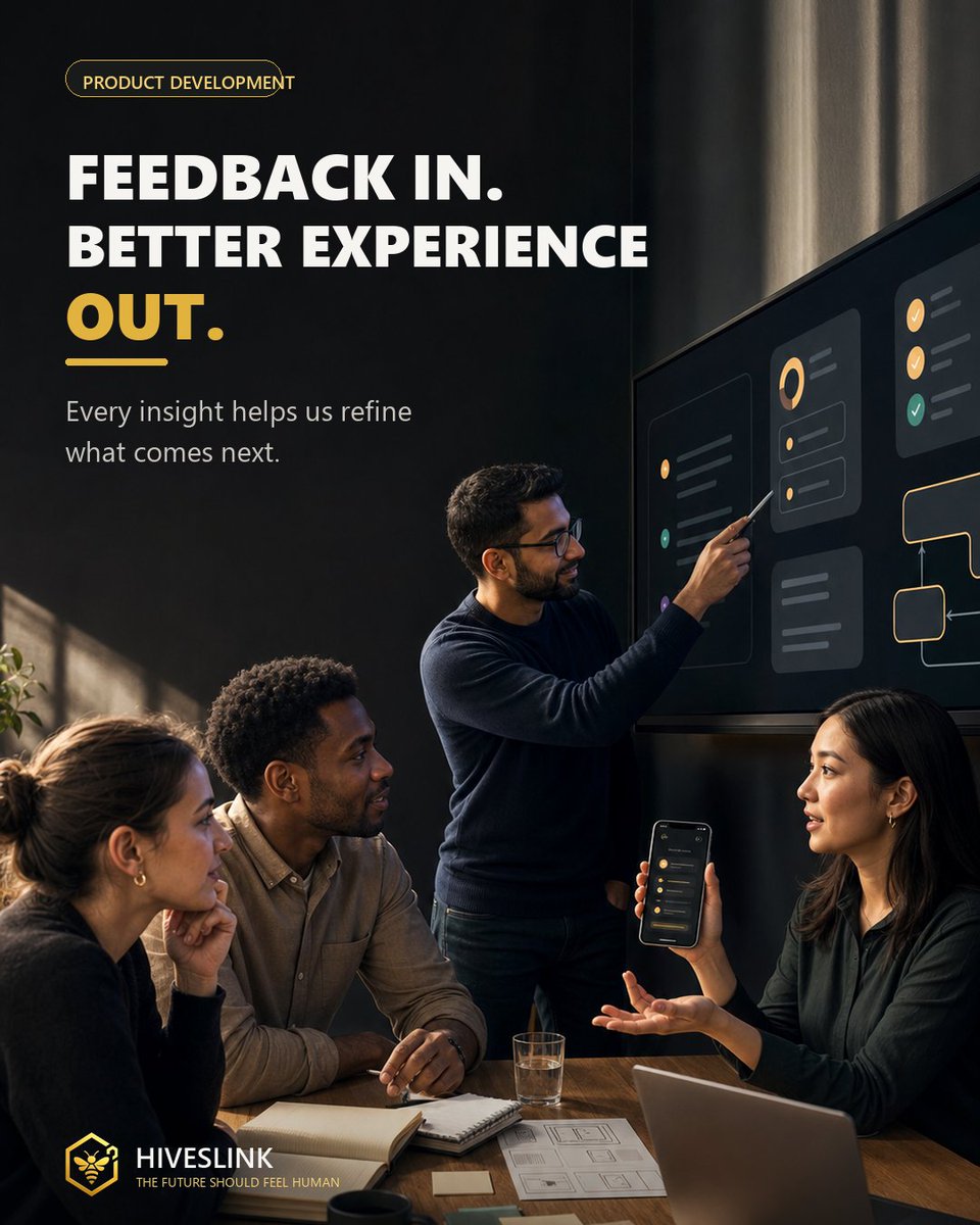 HIVESLINK's tweet photo. Every improvement begins with listening.

During HIVESLINK’s internal testing, every comment and interaction helps us refine the experience. We turn feedback into action and keep improving what comes next.

Feedback in. Better experience out.

#HIVESLINK #AppTesting #UserExperience