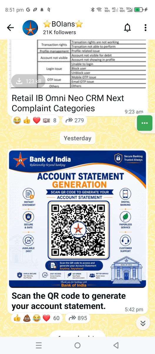 rafimurty_a's tweet photo. Please let me know if the QR code for Account statement is genuine or fake. I have tried to generate statement through this QR code but it is not sent. 
 
@BankofIndia_IN https://t.co/Ak3IM7cmVE