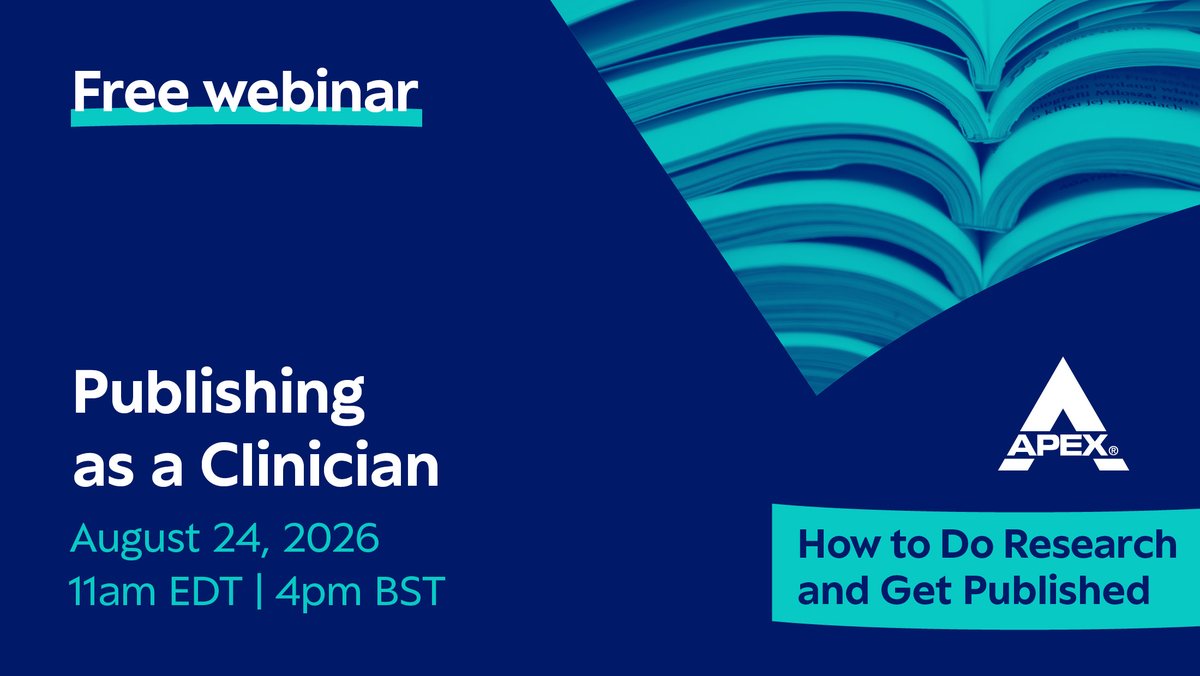 SageJournals's tweet photo. Join our webinar, "Publishing as a Clinician" to learn how to:

• Turn practice into research.
• Balance writing with patient care.
• Navigate journals open to practitioner perspectives.

Register:  https://t.co/L5DNIbRUPv https://t.co/COb1tOmfuF