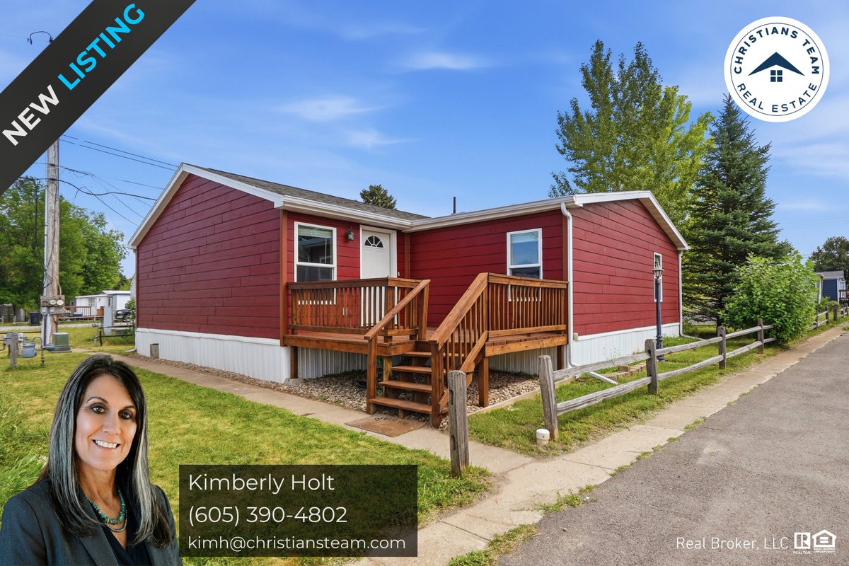 christians_team's tweet photo. #JustListed 📍 360 Hillsview Rd. Lot# 4, Spearfish, SD | $182,900
Move-in ready 4BR/2BA, 1,585 sq ft — new carpet, fresh paint, updated baths, minutes from BHSU. Real investment potential!
🔗 https://t.co/tr47da4yS7
📞 605-340-0768
#SpearfishSD #ChristiansTeamInc https://t.co/D7hC7TK8yV