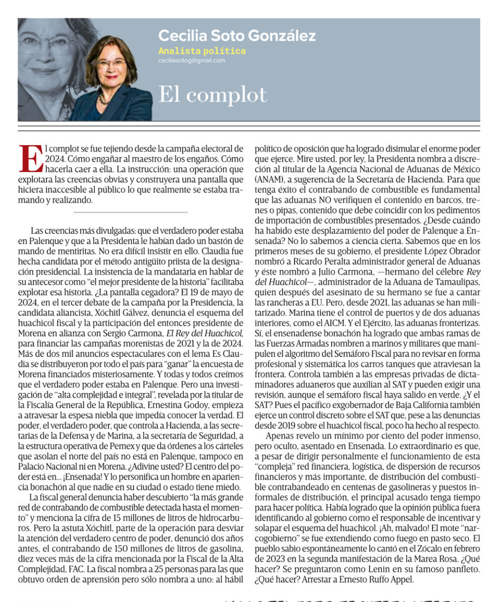 ceciliasotog's tweet photo. Estábamos en el error. Pensábamos que el verdadero poder estaba en Palenque. O a veces en Palacio Nacional. ¡No! La Fiscal de la Alta Complejidad nos reveló dónde está el mayor poder. Se sorprenderá. Va mi articulo para @Excelsior y para todos ustedes: https://t.co/yklUGjGlkl