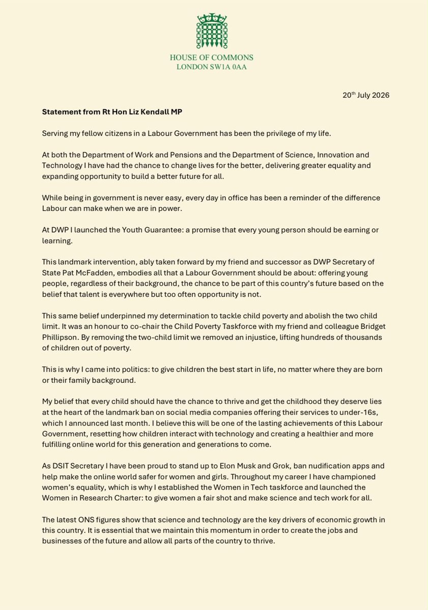 Liz Kendall tweet media