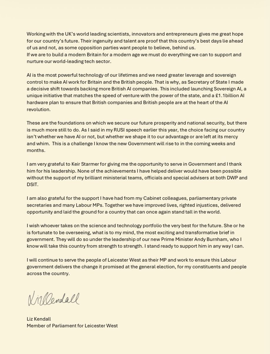 Liz Kendall tweet media