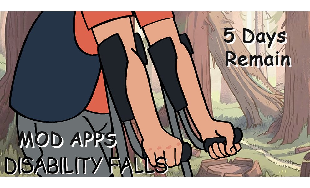 DisabilityFalls's tweet photo. 5 Days Remain to Apply to be a Moderator for Disability Falls!

We are looking for:
- Accessibility Mod/Advocate
- Merch Mod
- Social Media Mod

Applications will be open until July 25th at 11:50 PM EST
https://t.co/1nxfNySkxi
#gravityfalls #fanzine #disabilitypride https://t.co/P8IaVk0qdO