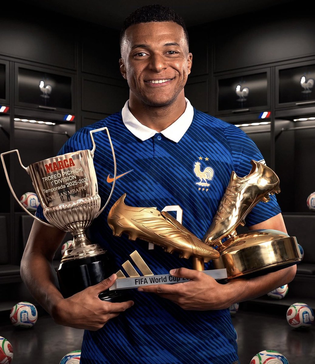 kyksthetic's tweet photo. Ok Then give it to him already? TOP scorer in three different major competitions and always consistent 

60 Matches
58 Goals
13 Assists
71 G/A

#mbappéBallonDor2026 https://t.co/gjXd4S7EZg