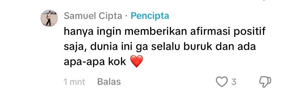Amandharezz's tweet photo. Ayo dong sama-sama hidup dengan pemikiran yang sehat, kalau gak bisa berfikir positif coba deh istirahat dulu sejenak buat ngikutin kisah orang. coba fokus perbaikin isi kepala, karna kalau afirmasi positif aja gak bisa kalian tangkep itu masalahnya ada diri kalian sendiri🫠

lov samcip🫶
info nomor papi sam, aku mau tanya-tanya rumah😩