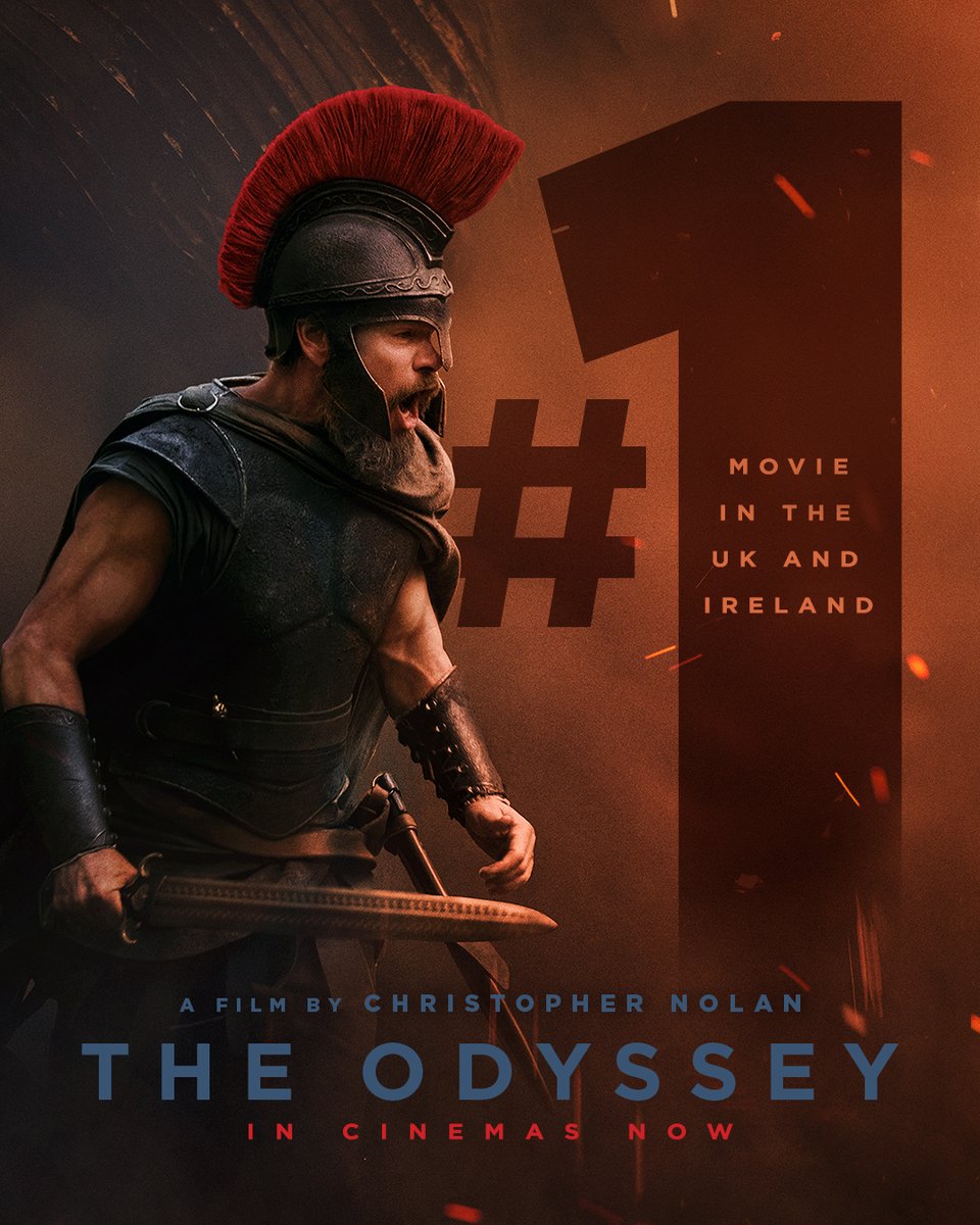 universaluk's tweet photo. An epic phenomenon. The Odyssey is the No. 1 film in the UK.

Repost if you saw #TheOdyssey this weekend! https://t.co/HhaM2utsop