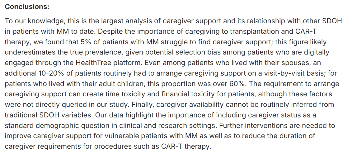 mtmdphd's tweet photo. Unpredictability of caregiver gaps in multiple myeloma: Results from a survey of >1000 patients [Nov 3, 2025] @RahulBanerjeeMD et al. #ASH25 abs25-14365 PID 2819 https://t.co/AQN8JOg1Ar #mmsm #SuppOnc #CARTcell #bmtsm https://t.co/0oZlZ8xeY6