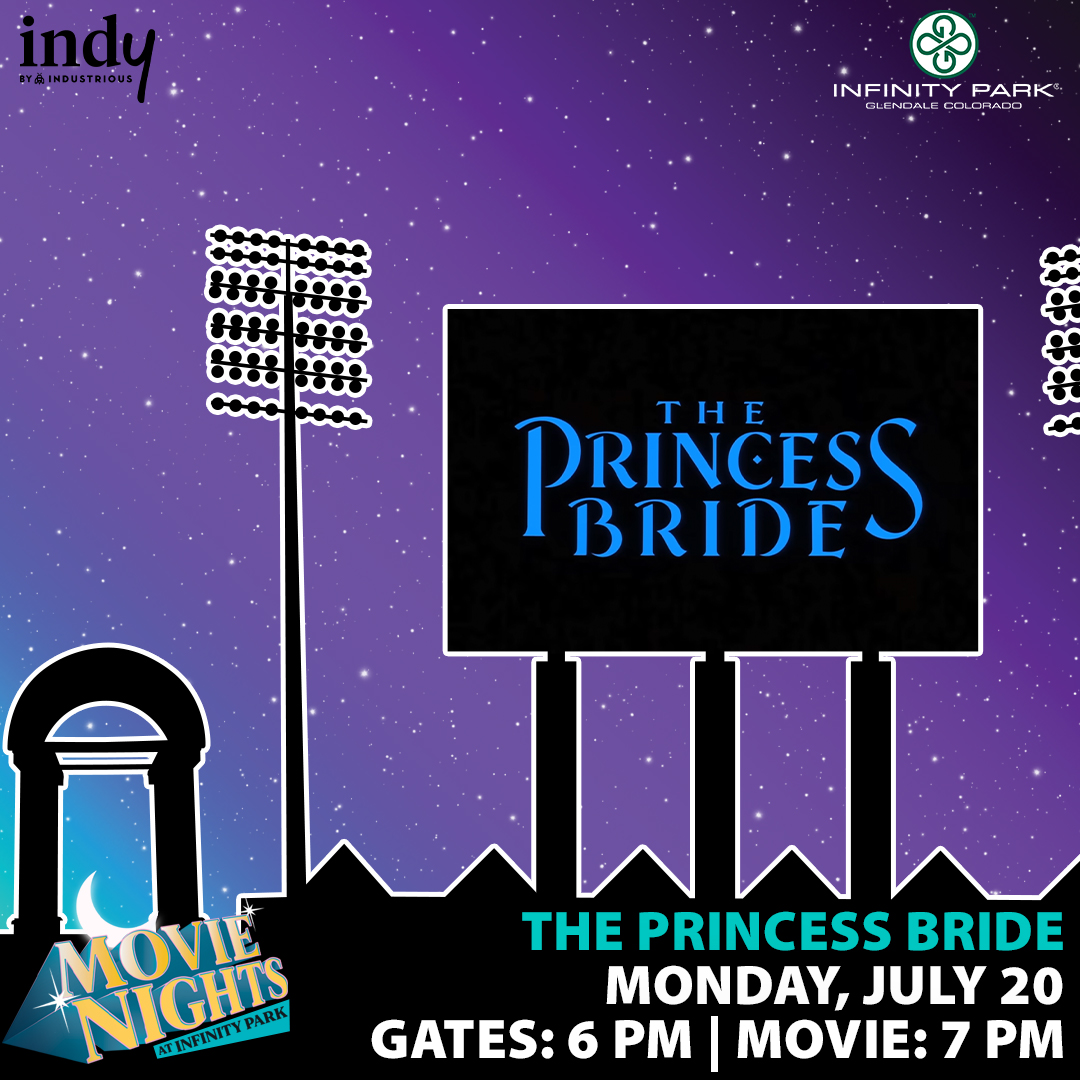 infinitypark's tweet photo. We've got another fun Movie Night at Infinity Park lined up for you TONIGHT!

Bring a blanket, a picnic, and your favorite people and head out to Infinity Park for our showing of The Princess Bride! 

Gates open at 6 PM, and the movie will begin at 7. Admission is always FREE! https://t.co/2wi0YxVwDM