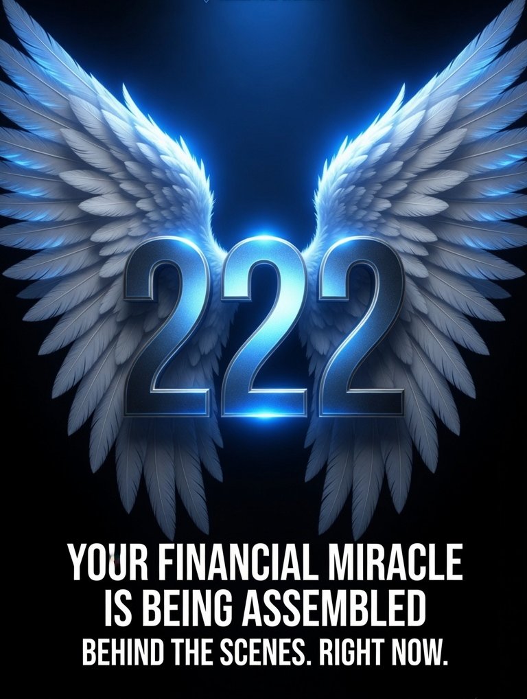 imoneymantra's tweet photo. 222 is not just a number that appears on clocks. It is the universe's most direct way of telling you something specific - and today it is telling you this: your financial miracle is in production. Not in planning. In production.

There is a factory that runs behind the visible world. It is the place where the universe assembles what has been requested in faith. Where prayers become plans, where consistent belief becomes logistical reality, where the seeds planted in the invisible begin to take the physical form they were always destined to take. 

You do not have access to that factory floor. You cannot see the work happening. But the work is happening, and 222 is the notification system the universe uses to tell you: the order is in. The assembly has started. The delivery is being prepared.The reason so many people lose faith right before their breakthrough is that they cannot see the assembly.
 
They see only the current circumstance — the account balance, the delayed opportunity, the door that has not opened yet — and they interpret the absence of visible progress as evidence that nothing is moving. 

But absence of visible progress is not evidence of nothing moving. It is simply evidence that the work is happening somewhere you cannot see yet.

222 appears specifically to people who are close to the moment when the invisible becomes visible. Not to everyone. To the people who are within reach of their financial miracle — the ones the universe wants to encourage across the final stretch, across the last few yards of the season that felt the longest, with the confirmation that the finish line is not ahead of them. It is below their feet. They are already on it.

Your financial miracle is being assembled with precision. Every piece has been accounted for. Every detail of the delivery has been arranged. The timing has been calculated, not randomly, but specifically — calibrated to the exact moment your capacity to receive has reached the level required to hold what is coming without it slipping through your hands because you weren't ready.

The universe does not waste deliveries on people who are not yet prepared to receive them fully. The preparation period — the waiting, the stretching, the seasons of faith without visible evidence — is not punishment. It is the universe building your capacity. Expanding your container. Making sure that when the financial miracle arrives, you are ready to claim it in full, keep it, multiply it, and steward it the way it was always intended to be stewarded.

You are prepared. The assembly is almost complete. The delivery is almost due. Claim the peace that comes with knowing the miracle is not something you still need to earn — it is something already in production, with your name already on the packaging, on its way to the exact address where you are standing right now.