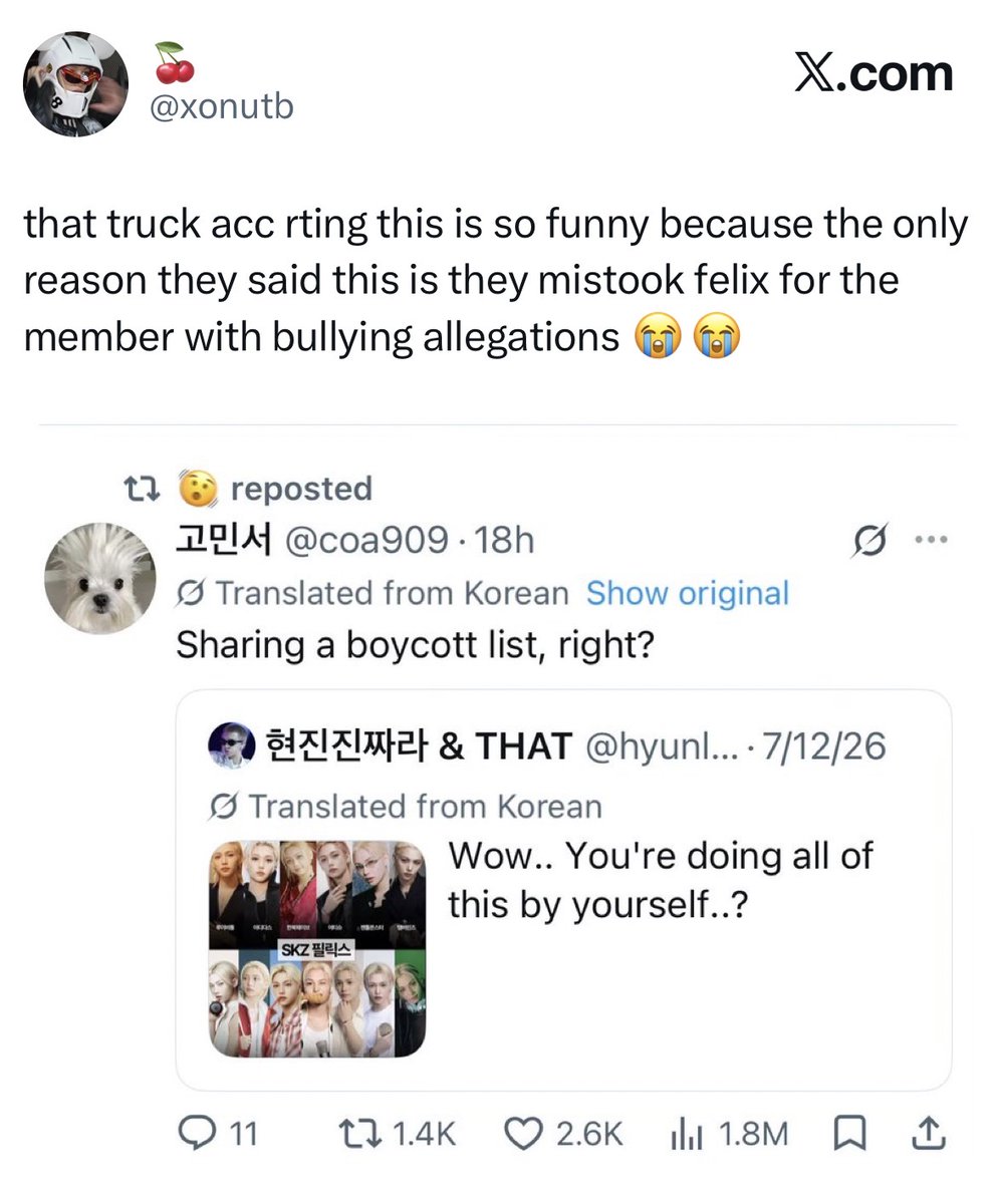REPORTHHJ's tweet photo. Mass report @xonutb‼️‼️ They pretend to be ot8 while hating on HJ and inserting him into things that don't involve him like now.

This is @Hfsexo who we've previously exposed for hating on multiple skz members, fetishizing HJ and sexualizing his illness. Expose in the replies ! https://t.co/UVxMy2BBO0
