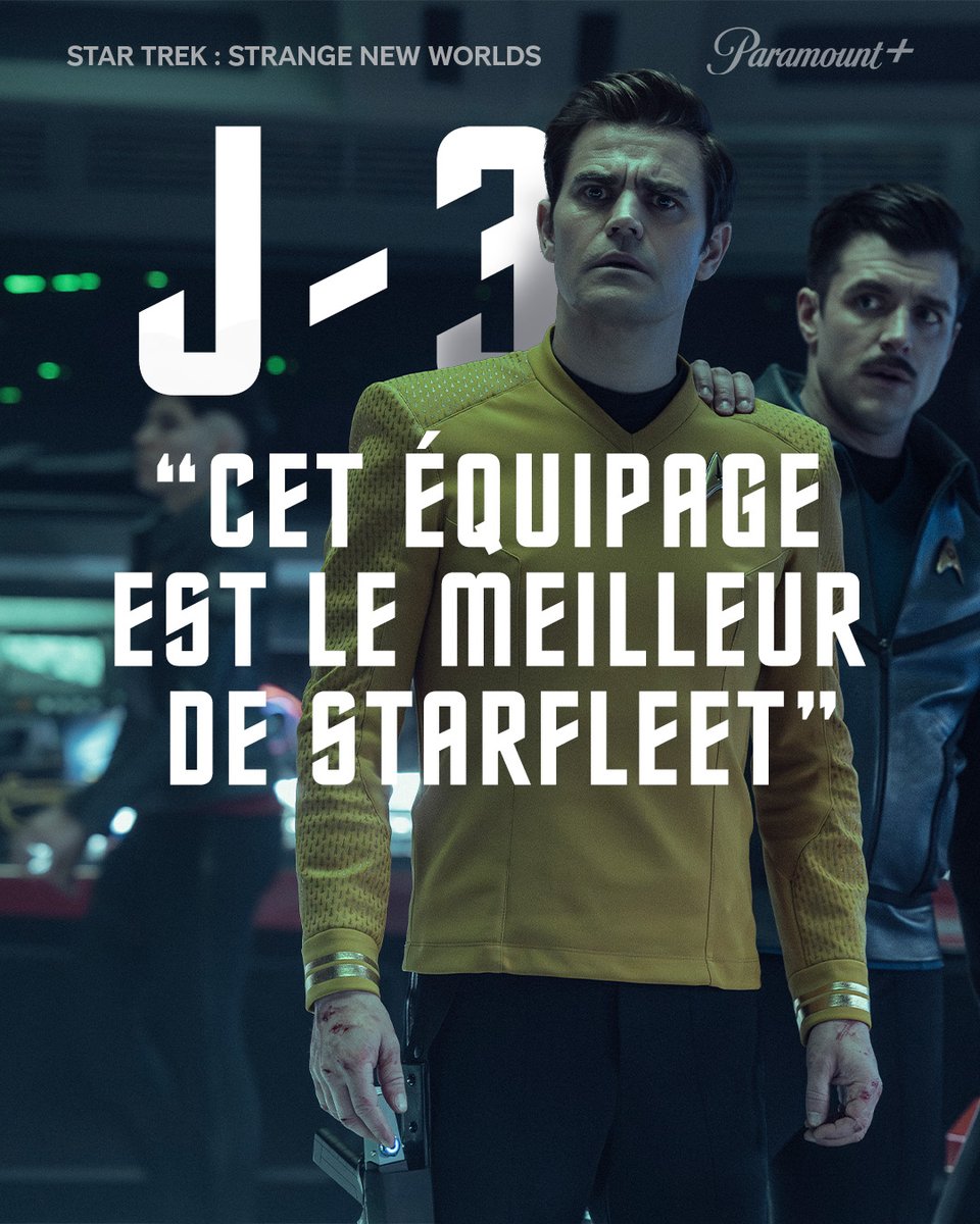 ParamountPlusFR's tweet photo. Un équipage soudé, envers et contre tout.

#StarTrek #StrangeNewWorlds saison 4, c’est dispo dans 3 jours. https://t.co/S5bA9kzY26