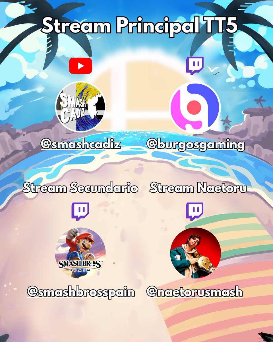 SmashCadiz's tweet photo. ¿Dónde puedo ver el Trifulca? 🤔☀️

A continuación tenéis los canales donde disfrutar de nuestro evento los próximos 31 de julio, 1 y 2 de agosto.

Muchas gracias a @GamingBurgos, @SmashBrosSpain y @NaetorU_D por sumarse a Smash Cádiz en las retransmisiones.

Enlaces abajo
⬇️⬇️⬇️ https://t.co/grt48qB8Dy