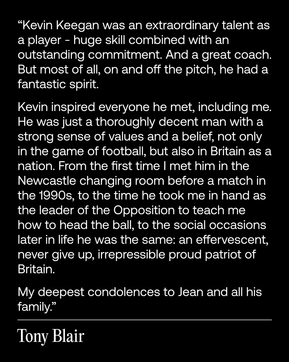 InstituteGC's tweet photo. Tony Blair's tribute to Kevin Keegan. https://t.co/QZSE4JMVyW