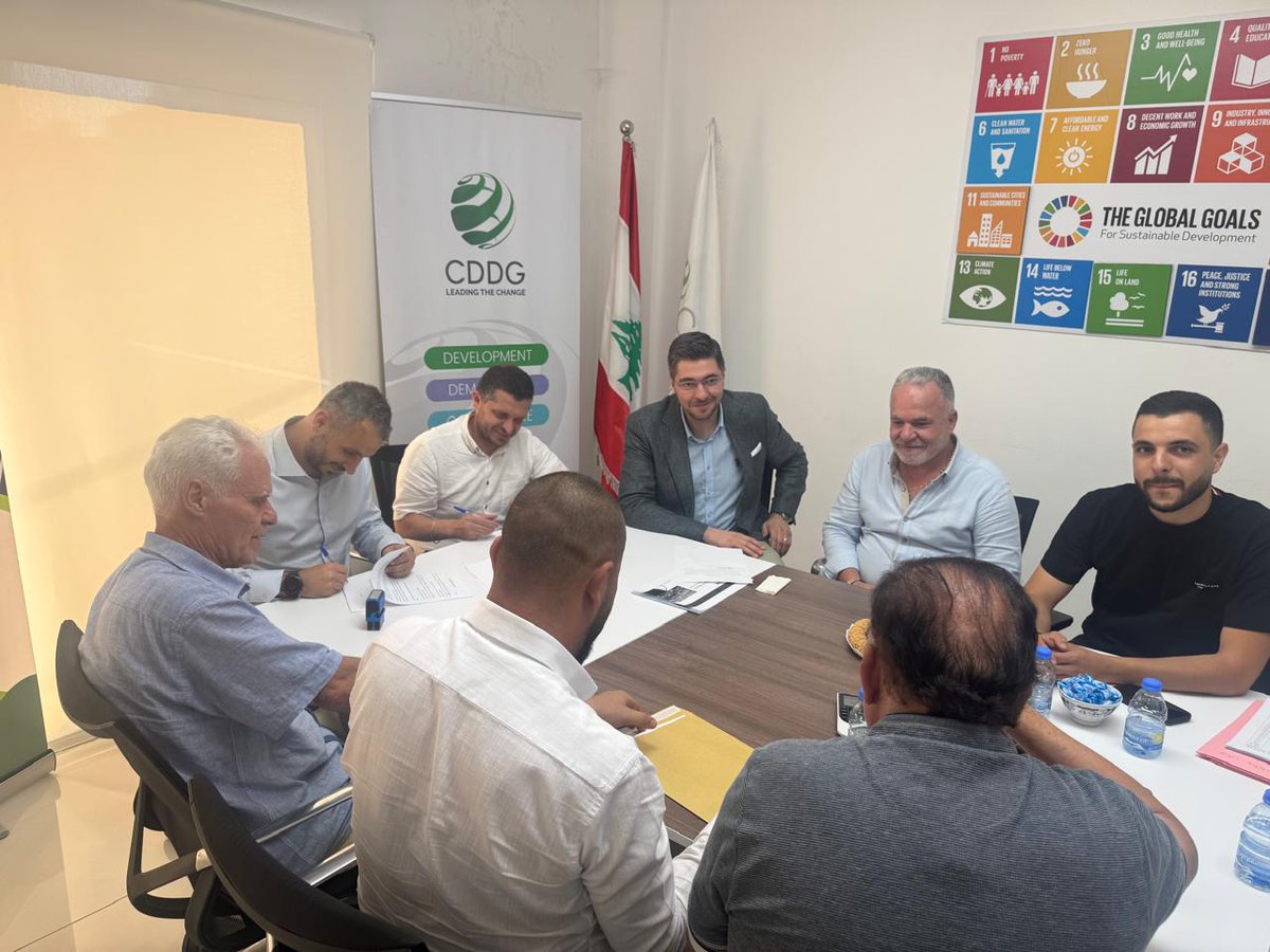 CDDGLebanon's tweet photo. *SAFRA joins NOUR Program!*
A cooperation agreement has been signed between CDDG, ME Green, and local stakeholders, allowing Safra North Bekaa to officially join the “NOUR” Program. 
#CDDG #MEGreen #NOUR #SAFRA https://t.co/NFHgWevEIM