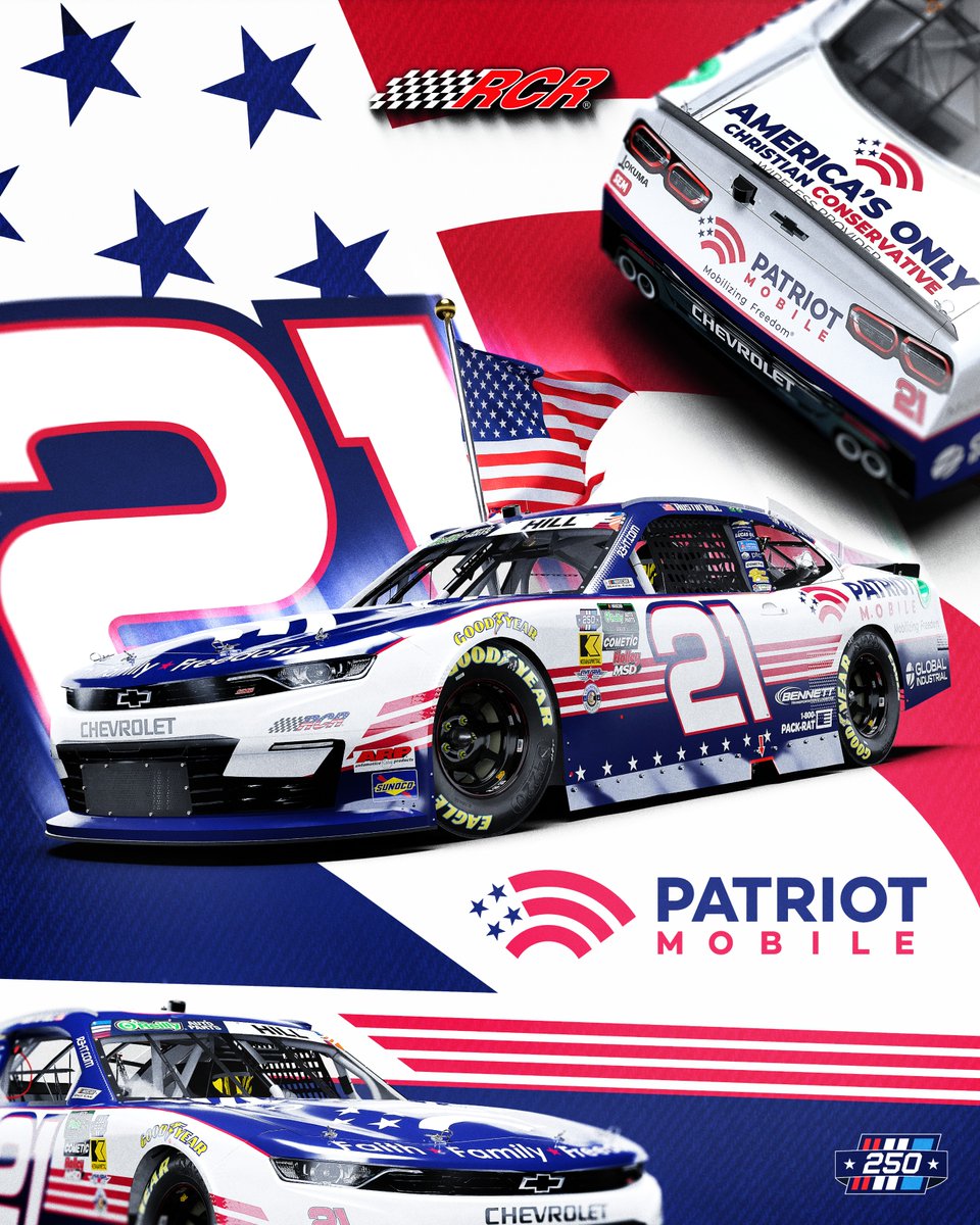 RCRracing's tweet photo. Faith. Family. Freedom.

The No. 21 is heading to Indianapolis this weekend with @PatriotMobile leading the charge! https://t.co/kIPuat1BpD