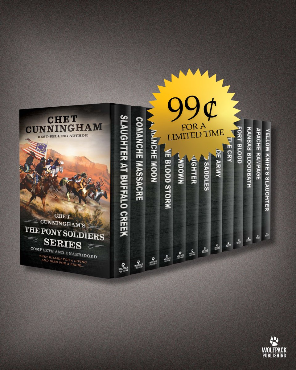 wolfpackpub's tweet photo. Our eBook sale ends tomorrow, so grab these 99¢ Wolfpack box sets today:
- THE PONY SOLDIERS: THE COMPLETE SERIES: https://t.co/MLFfm7hz5c
- THE WOMAN WHO: THE COMPLETE SERIES: https://t.co/hmUsFYlLbo
- THE FOUNDERS: THE COMPLETE SERIES: https://t.co/Visbtk90qb

#ebooksale https://t.co/b8oo6FFs37