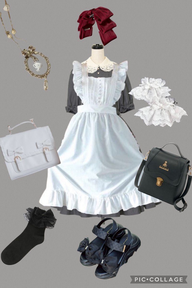 cat_knit_lolita's tweet photo. 手持ちコーディネートでコラ画像作るの楽しすぎ‼️‼️‼️ https://t.co/quwFV4oB73