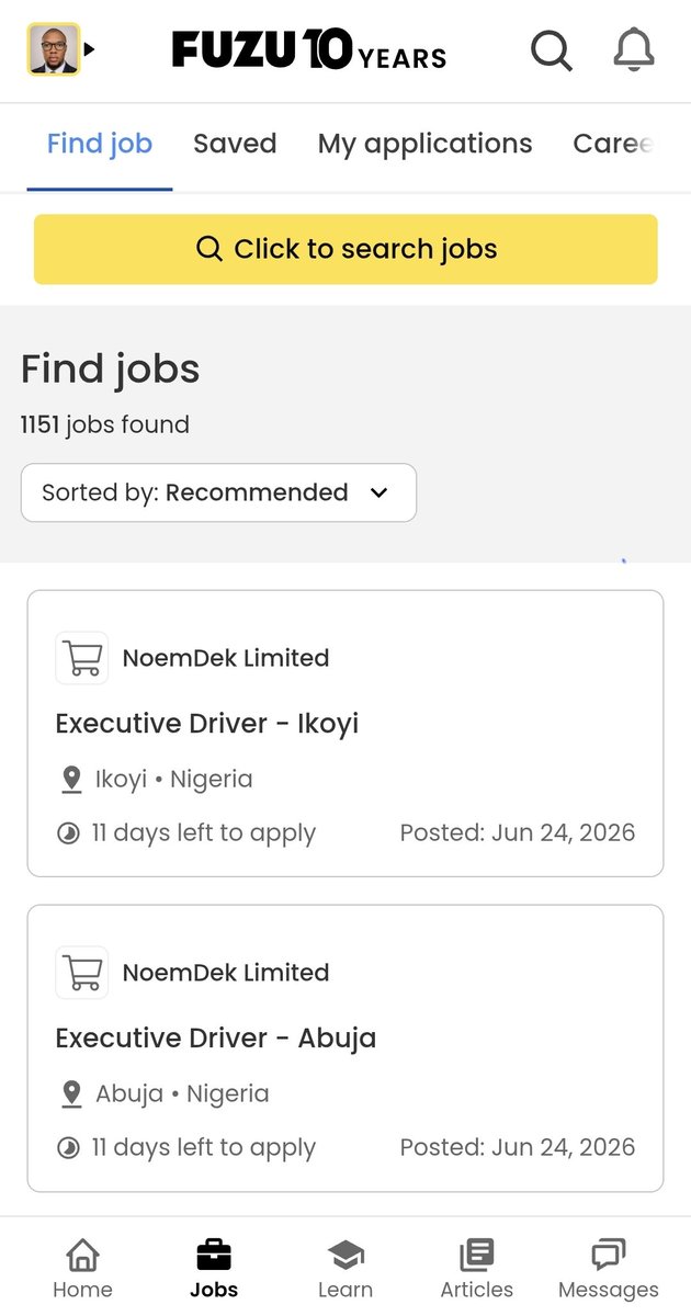 pride0X's tweet photo. Not a remote job 
You can scout for Africa jobs using FUZU

Link: https://t.co/RbRNf1mFyG https://t.co/2BLky5GtQv