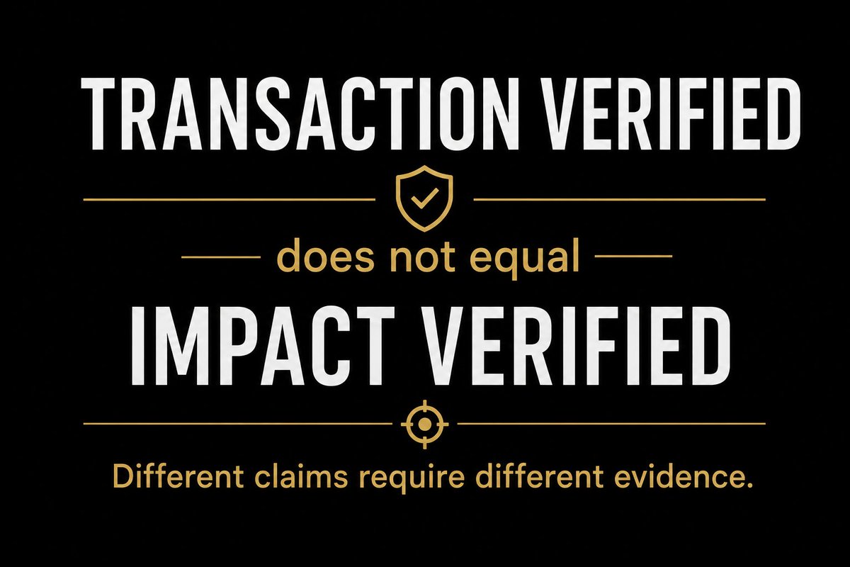 GFConBase's tweet photo. Blockchain can prove that a transfer happened.

It cannot prove that the decision was justified, the funds were used well, or the intended impact occurred.

That distinction matters:
transaction verification does not equal impact verification.

#BlockchainForGood #GFC https://t.co/DQTuAiAFky