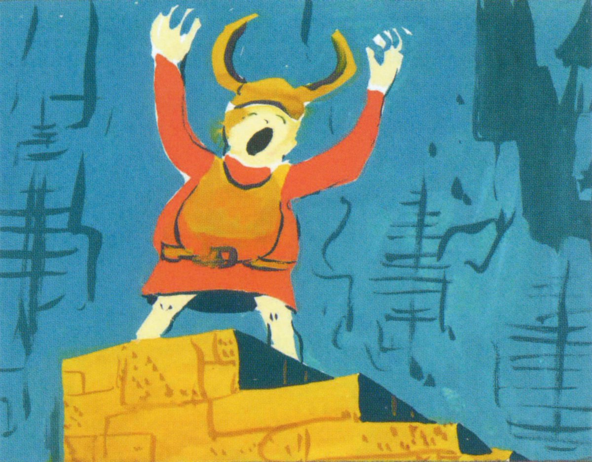 ani_obsessive's tweet photo. Concept art by Maurice Noble for What's Opera, Doc? (1957), dir. Chuck Jones, Warner Bros. Cartoons https://t.co/Dozom02fFJ
