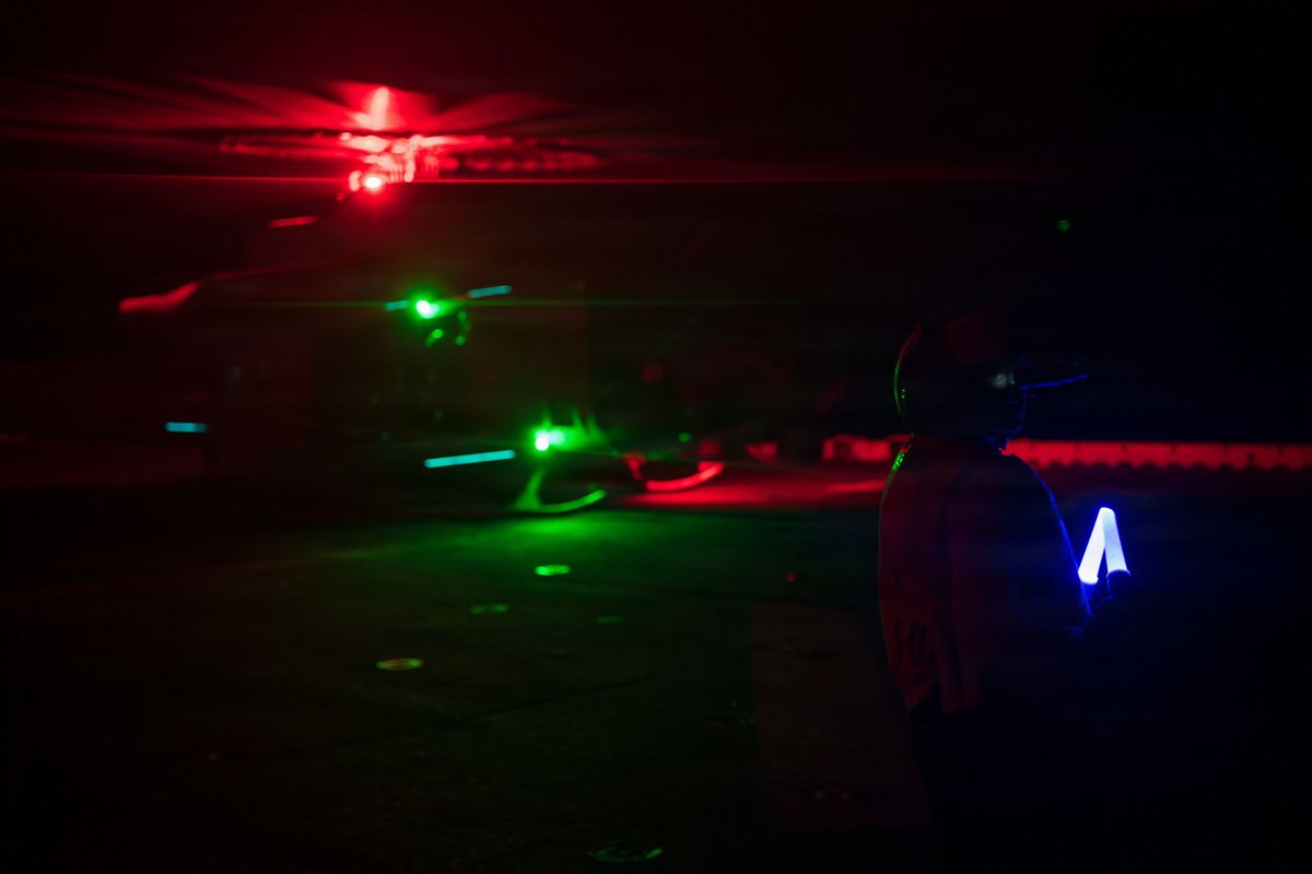 CENTCOM's tweet photo. U.S. service members aboard amphibious assault ship USS Boxer (LHD 4) support flight operations day and night from the Arabian Sea as CENTCOM enforces the naval blockade against Iran. As of July 20, the U.S. military has redirected 7 commercial vessels and disabled 1 to prevent the ships from leaving or entering Iranian ports.