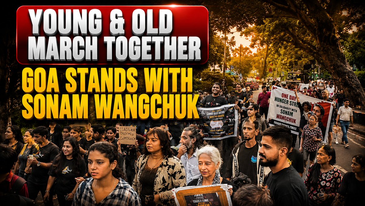 InGoa24x7's tweet photo. Young & Old March Together, Goa Stands With Sonam Wangchuk
WATCH:https://t.co/VtGAdqF3yC
#InGoaNews #InGoa #Goa #GoaNews #Panaji #CandlelightMarch #SonamWangchuk #Solidarity #Environment #GoaUpdates #BreakingNews #PublicSupport https://t.co/AtHco1zrlJ