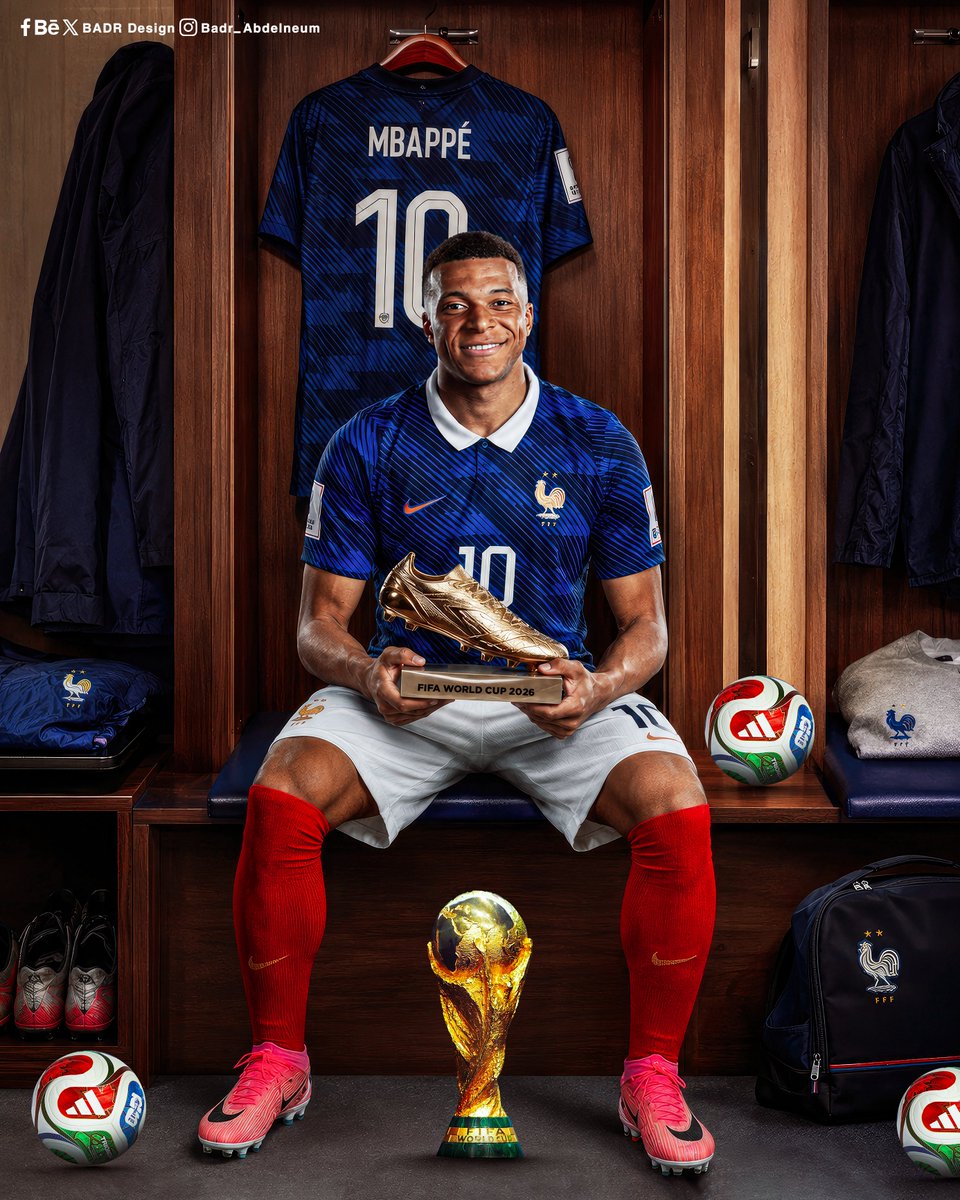 BADRDesign14's tweet photo. - 🎨🖌️ Mbappe 2026 World Cup Golden Boot . 
#Mbappe #Fifaworldcup #France 
#Fifaworldcup2026 #Golden_Boot 
" B   A   D   R   D   e   s   i   g   n " https://t.co/kFlMWl7SLb