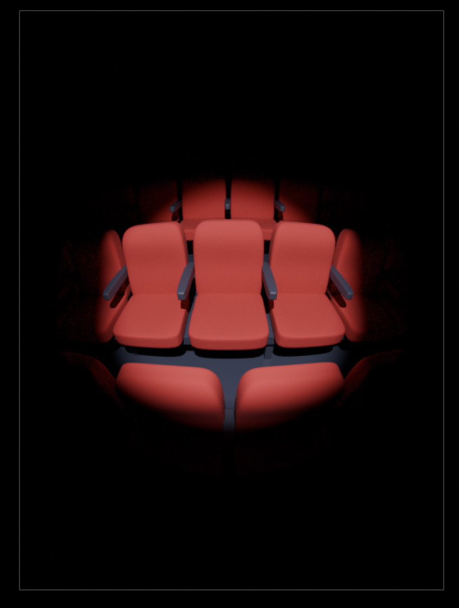 M4O_26's tweet photo. 今描いてるイラストのために映画館の席を作ってみた

#blender初心者  #blender #b3d https://t.co/lvNi8qu84Q
