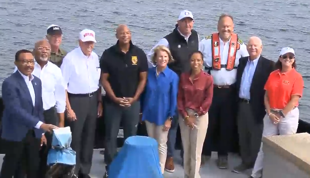 MikenzieFrost's tweet photo. Group photo from delegation tour today [taken from pool-provided feed]

"It is so exciting to see construction actively underway today," Sen. Alsobrooks says. "This project highlights what strong federal partnership can accomplish..." https://t.co/PYfuUnr3xs