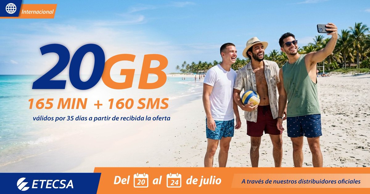EtecsaServicios's tweet photo. 📲¡Comenzó la promo! 
Más detalles visite ➡ https://t.co/0aOn0eDjmB https://t.co/OO4kbN9mAR