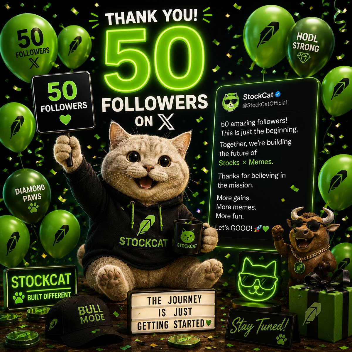 StockCatCTO's tweet photo. Thank you Robinhood family 💚 https://t.co/FkpriOFzIb