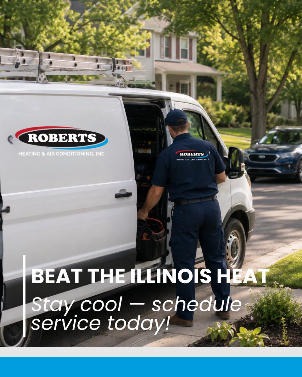 RobertsHeatAir's tweet photo. Illinois Summer Is No Joke. When the Illinois heat hits, your AC becomes one of the hardest-working systems in your home.
Make sure it’s ready for the long, hot days ahead. Keep your home cool and comfortable. 🔗 https://t.co/QKuw752OyZ https://t.co/K3X8zkl6DP