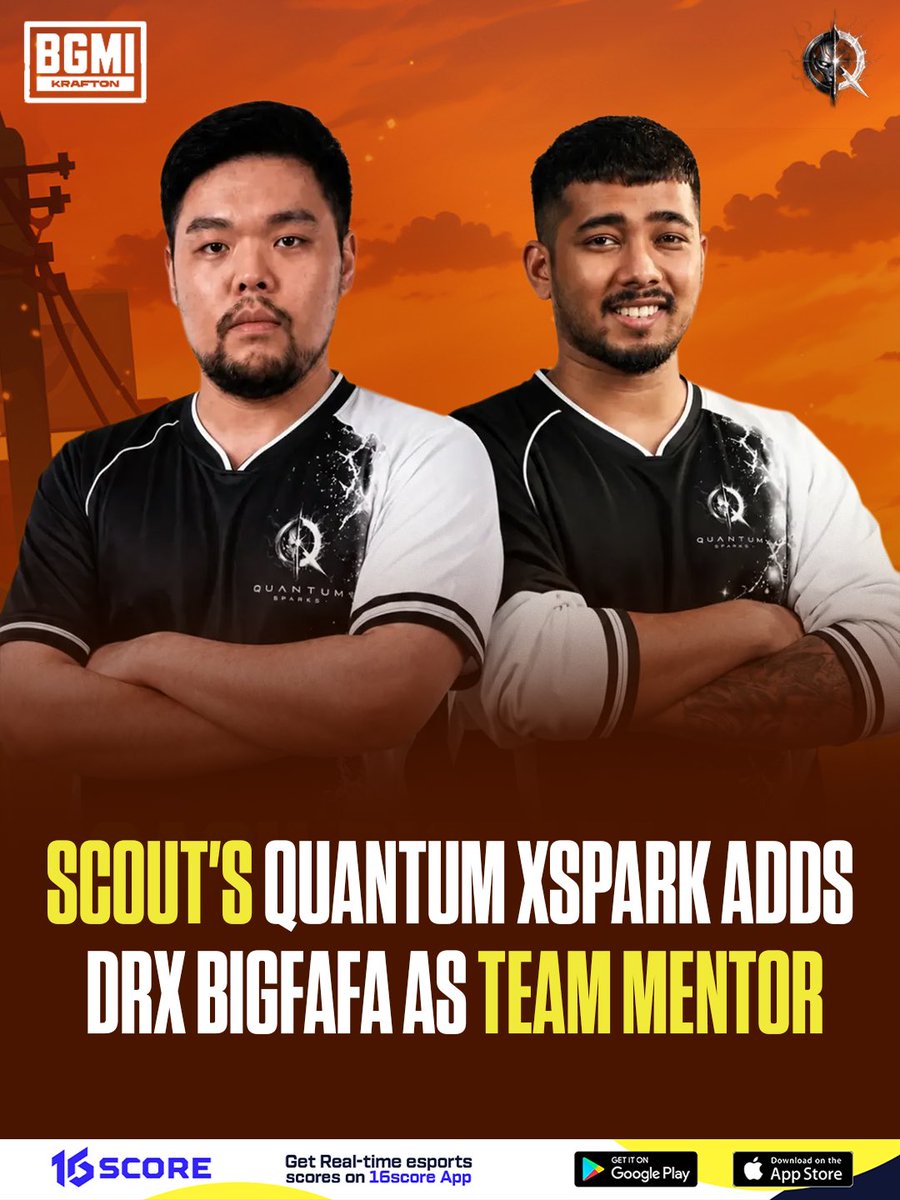 16scoreofficial's tweet photo. Quantum Xspark welcomes DRX GM BigFafa as its newest mentor. The experienced esports leader will mentor Scout and the BGMI roster without stepping away from his current role at DRX.
#BGMI #QuantumXspark #ScoutOP #BigFafa #DRX https://t.co/L4fa50qCqj