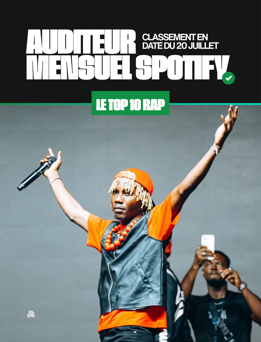 rapking634's tweet photo. 🚨BOOM| Le classement du top 10 des rappeurs ivoiriens sur spotify (auditeurs mensuels au 20 juillet 2026) https://t.co/AtEHLleZid