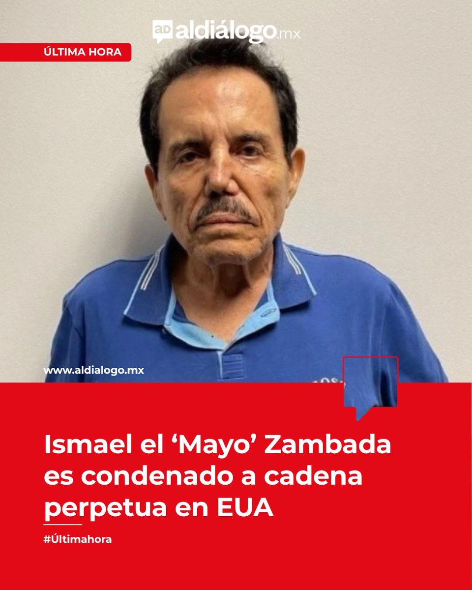 ADQueretaro's tweet photo. Condenan a cadena perpetua a Ismael ‘El Mayo’ Zambada en Estados Unidos 🚨

Un tribunal federal de Nueva York sentenció a Ismael El Mayo Zambada a prisión de por vida https://t.co/pSxAt6lvF5