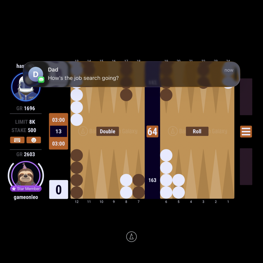 BGammonGalaxy's tweet photo. Sorry Dad, can’t talk. I’m playing a very important backgammon match 🙃
.
.
.
.
.
#backgammon #backgammonapp #backgammongalaxy #meme #funny https://t.co/Bx4hWay1vq