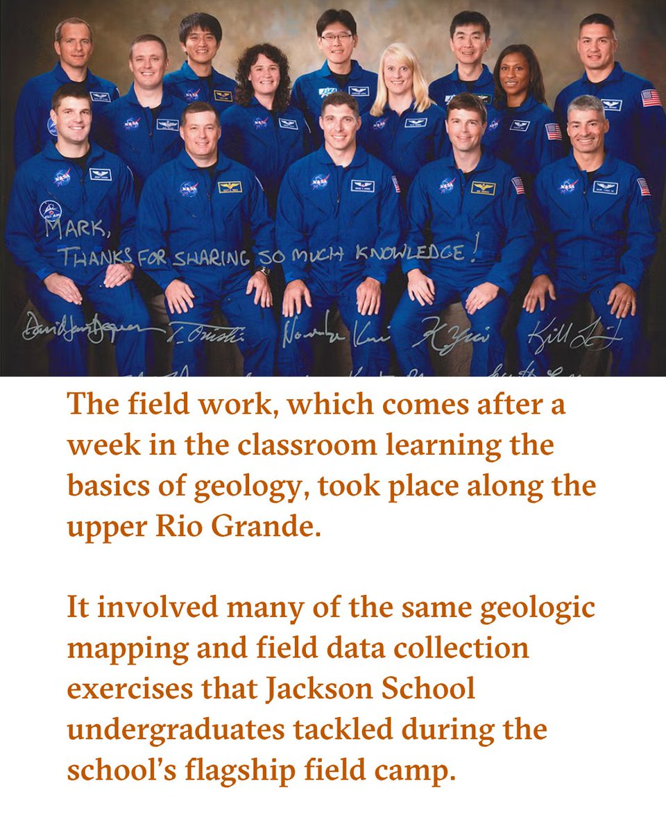 UTAustin's tweet photo. 🌕 From the Forty Acres to the far side of the Moon.

Before venturing into the final frontier on the historic @NASA Artemis II mission, the crew trained with @txgeosciences' Mark Helper, learning how to read landscapes, identify rock formations and interpret geologic history: https://t.co/lRZrGegvW4
