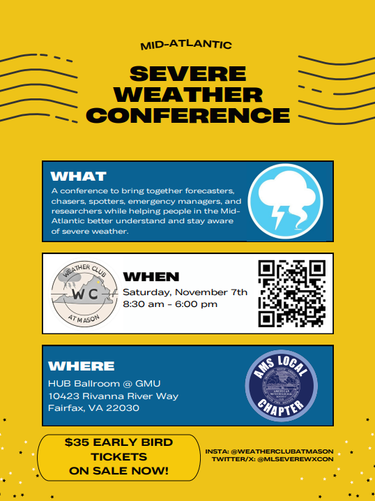 MLseverewxcon's tweet photo. ⚡️Monday Briefing⚡️
@capitalweather is lending us Jeffery Halverson and Ian Livingston to give a scientific overview of the severe weather patterns of the mid-Atlantic and DC region!
Grab your $35 early bird ticket while you can! https://t.co/59BmhEfifm https://t.co/QiAHkjlTh8