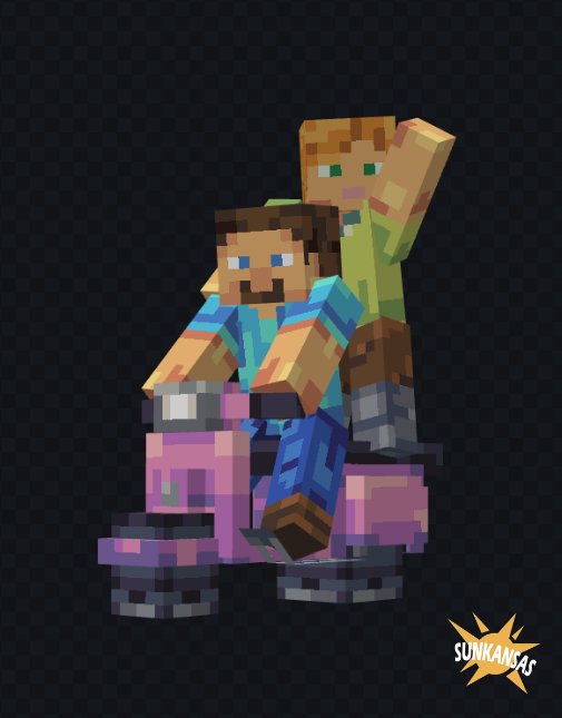 Gama736435's tweet photo. Steve and Alex on the vespa 

#minecraft #blockbench https://t.co/4oc9nUQG9T